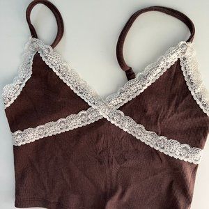 Garage Brown Tank Crop Top Size S